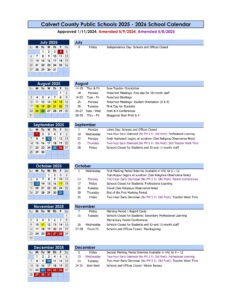 Calvert County Public Schools (1) calendar