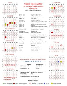 Clinton School District 25-26 calendar