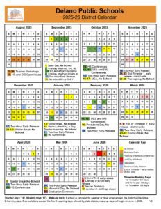 Delano Public Schools 25-26 calendar