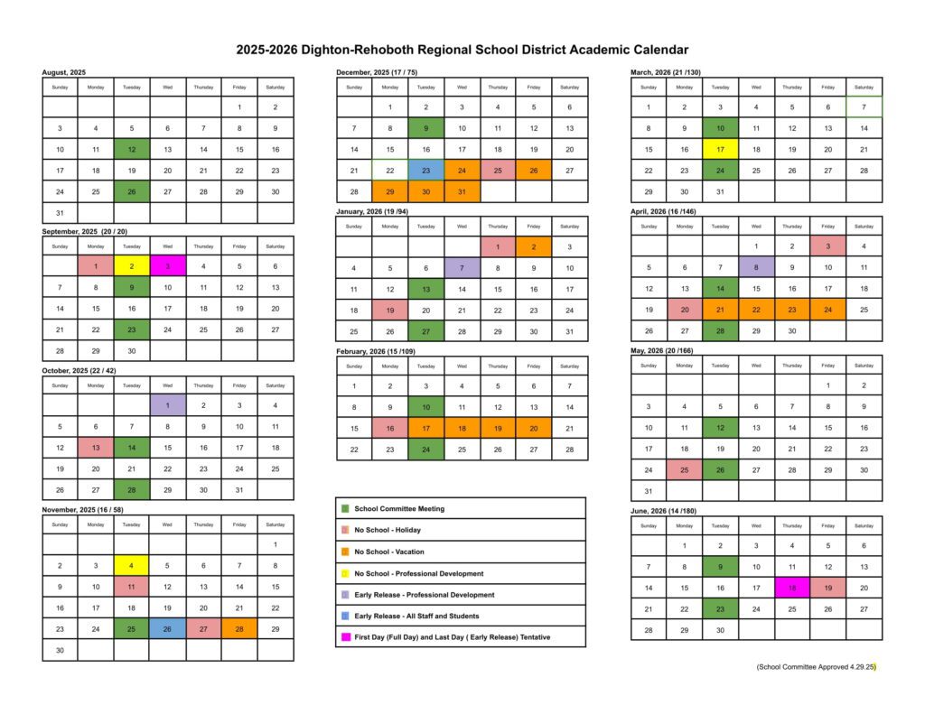 Dighton-Rehoboth Regional School CALENDAR