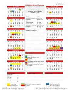 Eastern Greene Schools calendar
