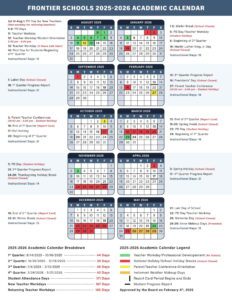 FRONTIER SCHOOLS CALENDAR