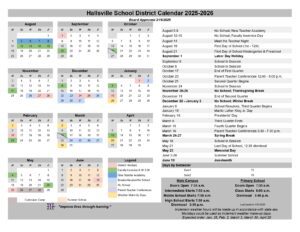 Hallsville School District 25-26 calendar