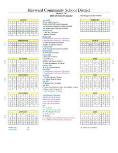 Hayward Community School District calendar