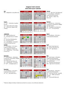 hingham public schools calendar