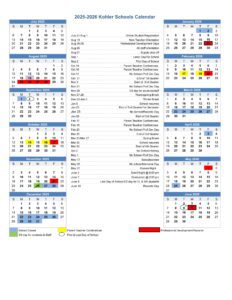 KOHLER SCHOOL DISTRICT CALENDAR