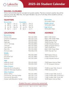 Lakeville Area Schools 25-26, calendar