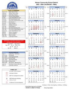 MERTON SCHOOL CALENDAR