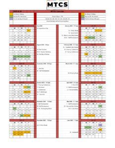 MTCS CALENDAR