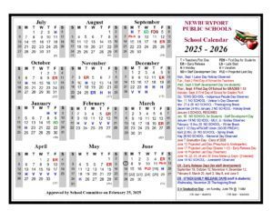 Newburyport Public Schools Calendar