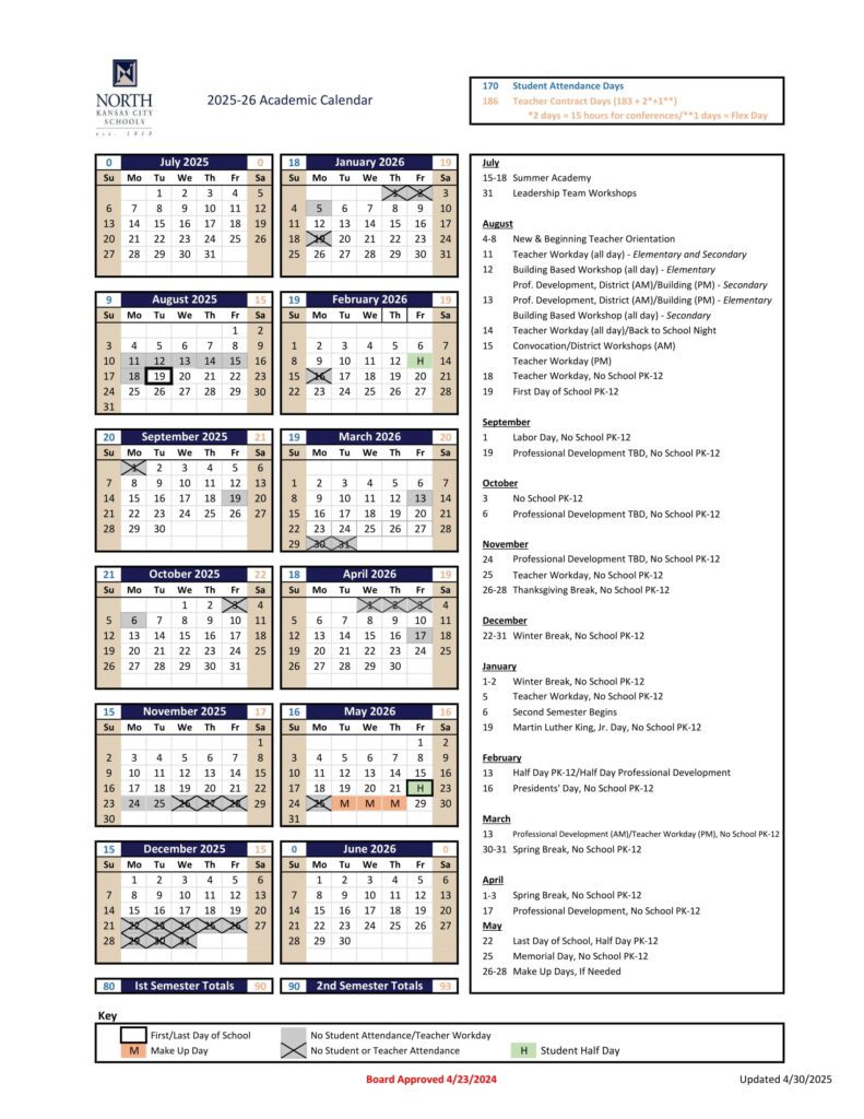 NORTH KANSAS CITY SCHOOLS CALENDAR