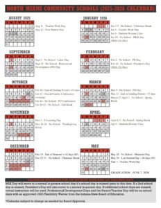 NORTH MIAMI COMMUNITY SCHOOLS calendar