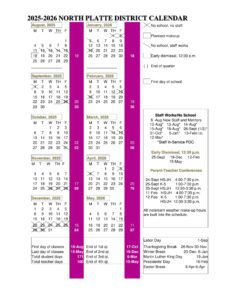 NORTH PLATTE DISTRICT calendar