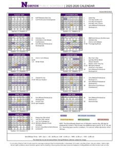 Norton Public schools calendar