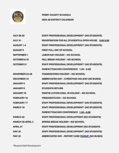 Perry County Schools calendar