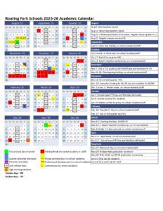 Roaring Fork Schools 25-26 calendar