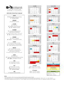 SCHOOL CITY OF HAMMOND calendar