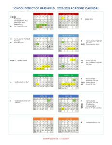 school district of marshfield calendar