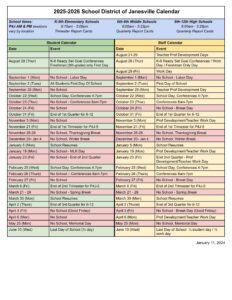 school district of janeville calendar