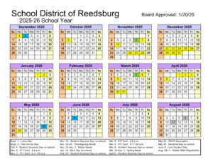 SCHOOL DISTRICT OF REEDSBURG CALENDAR
