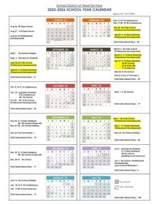 School District of West De Pere calendar