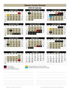 Stewart County Schools Calendar