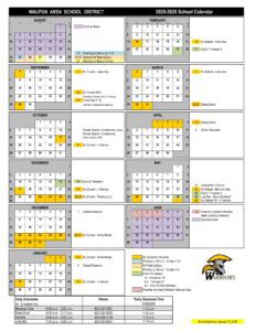 WAUPUN AREA SCHOOL DISTRICT CALENDAR