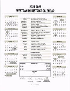 Westran School District calendar