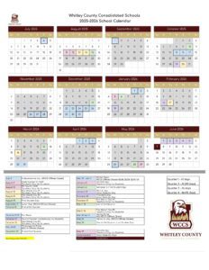Whitley County Consolidated Schools calendar