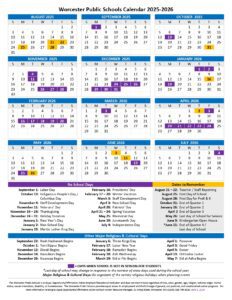 Worcester Public Schools CALENDAR