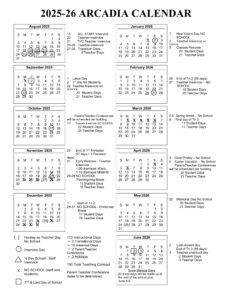 school district of arcadia calendar