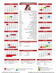 Anniston City Schools calendar
