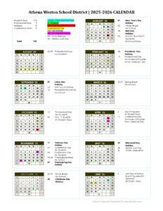 Athena-Weston School District CALENDAR