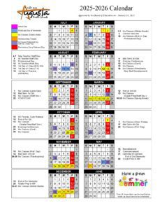 Augusia Public Schools 25-26 calendar