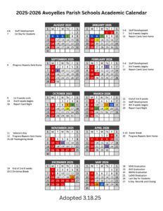 Avoyelles Parish Schools calendar