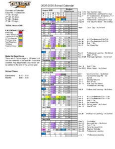 Charles City Community School District calendar