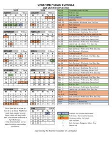 cheshire public schools calendar