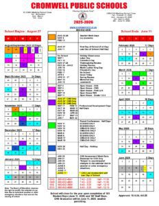 Cromwell Public Schools calendar