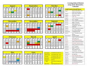 Corning School District 25-26 calendar