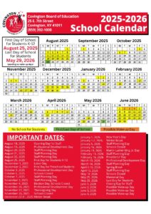 Covington Independent Public SchoolsV CALENDAR