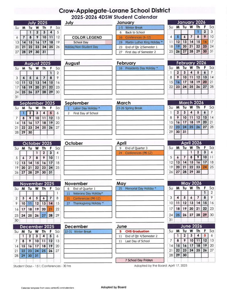 Crow-Applegate-Lorane School District 25-26