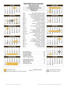 cushing public schools calendar