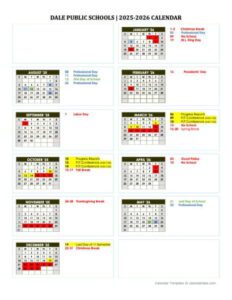 dale public schools calendar