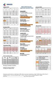 DeSoto Parish Schools calendar