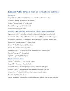 edmond public schools calendar