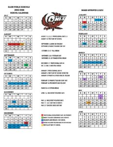 Elgin Public School District calendar