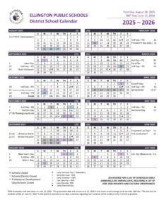 ellington public schools calendar