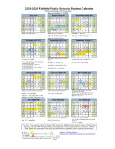 Fairfield Public Schools calendar