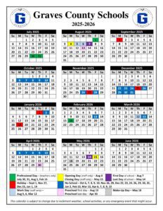 Graves County Schools calendar
