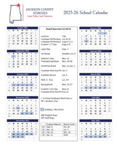 jackson county school calendar